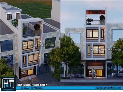 Mẫu nhà ống 4 tầng hiện đại 2024 